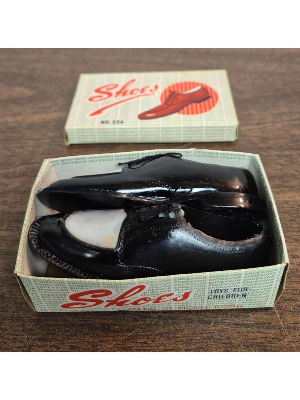 Vintage Black and White doll Dress Shoes